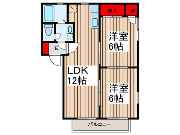 グリ－ンハ－モニ－ＵＳＡ　Ｓ棟の物件間取画像